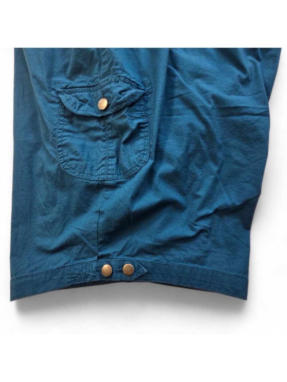 Liz & Me Womens Cargo Capri Pants Cropped Elastic Waist Teal 5X 100% Cotton - Picture 7 of 12